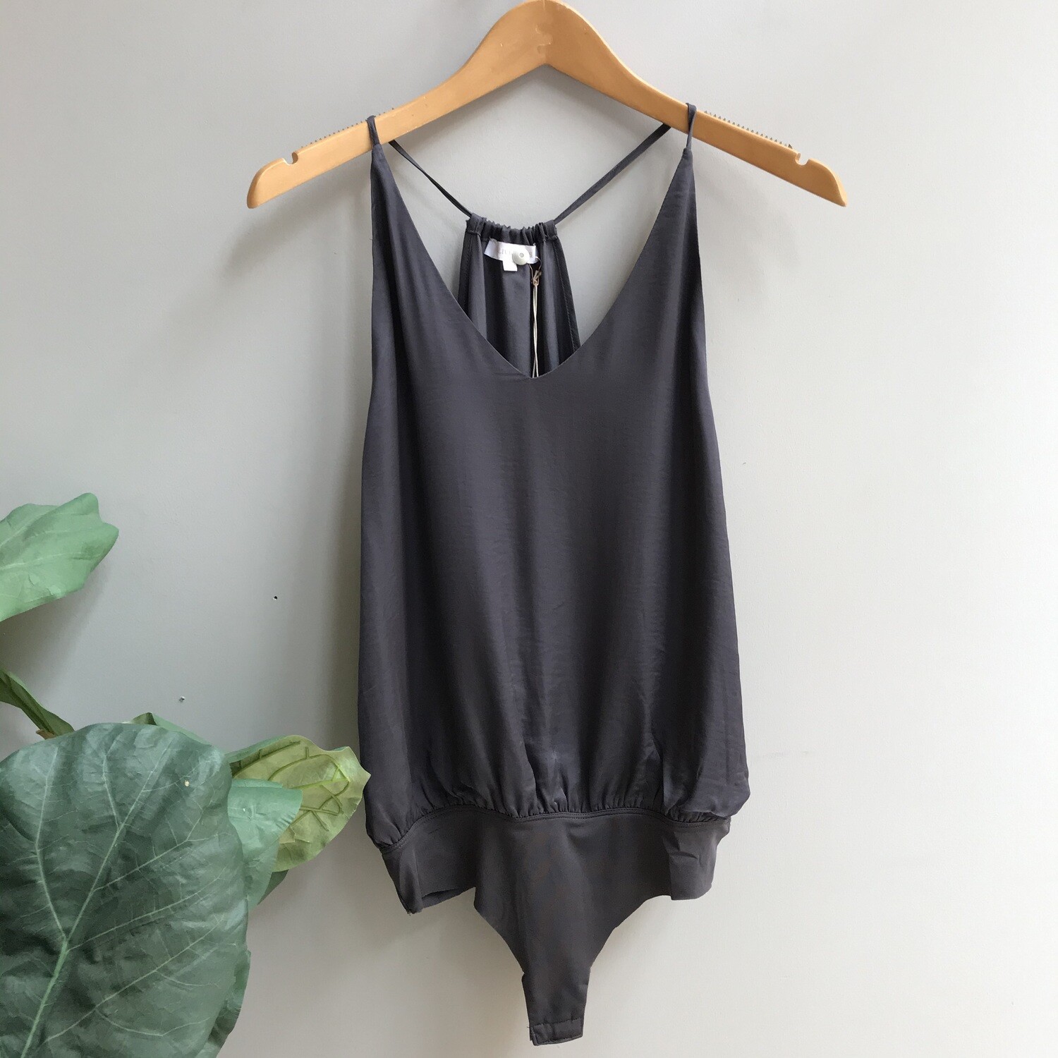 Satin V Neck Bodysuit