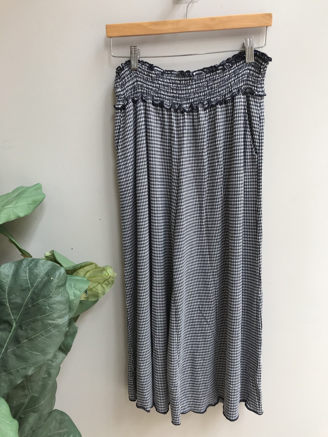 Striped Gingham Smocked Pants