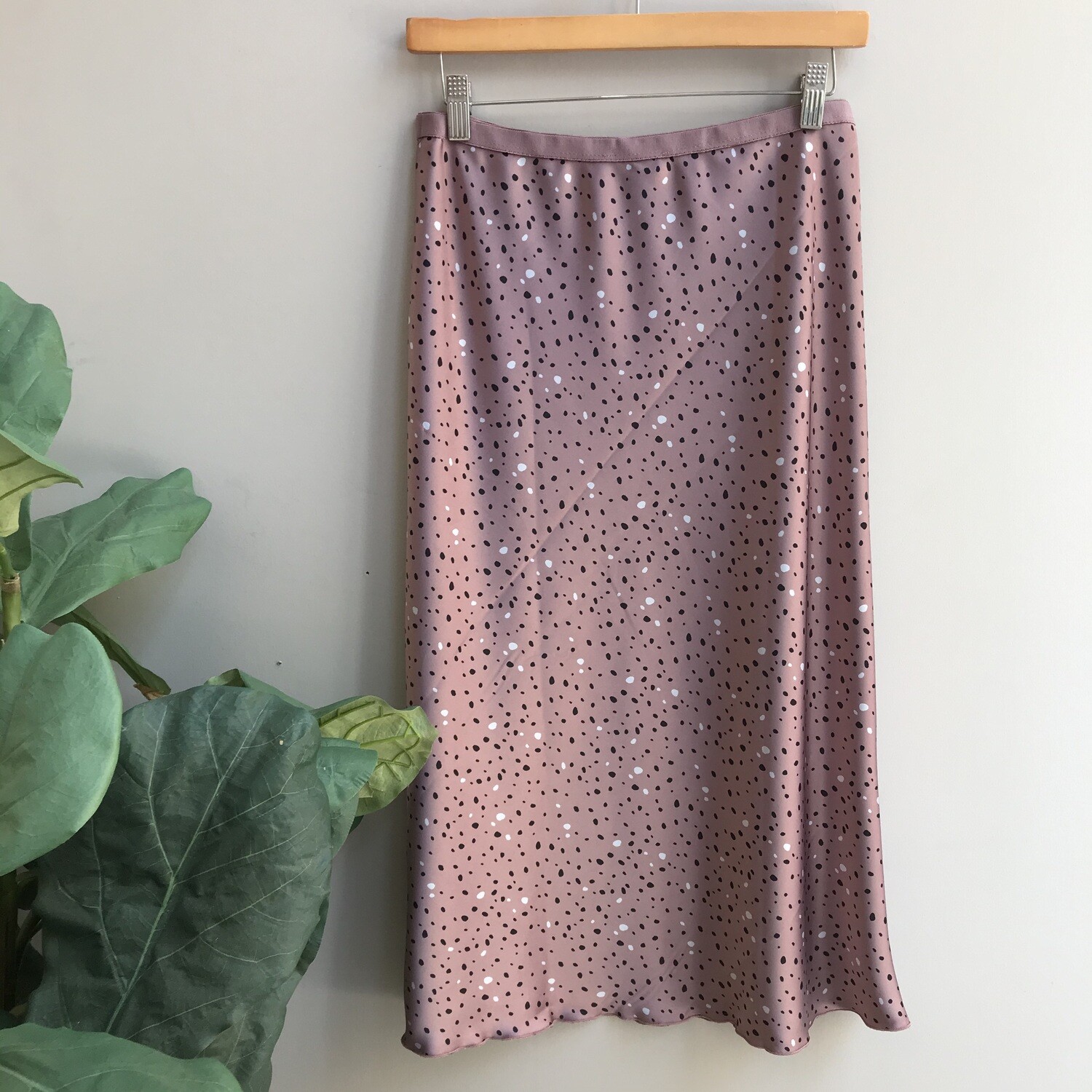 Satin Dot Bias Skirt