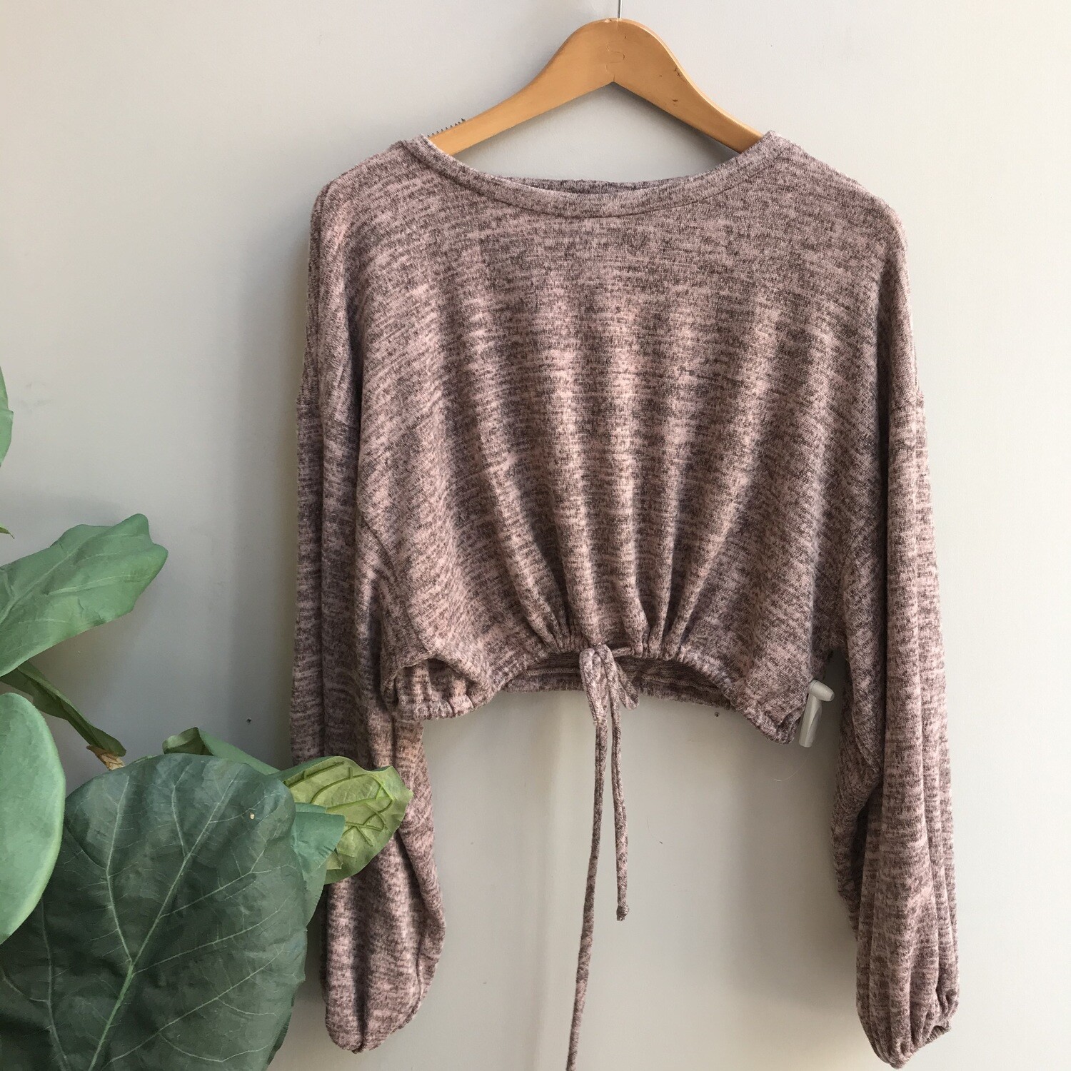 Brushed Hacci Drawstring Top