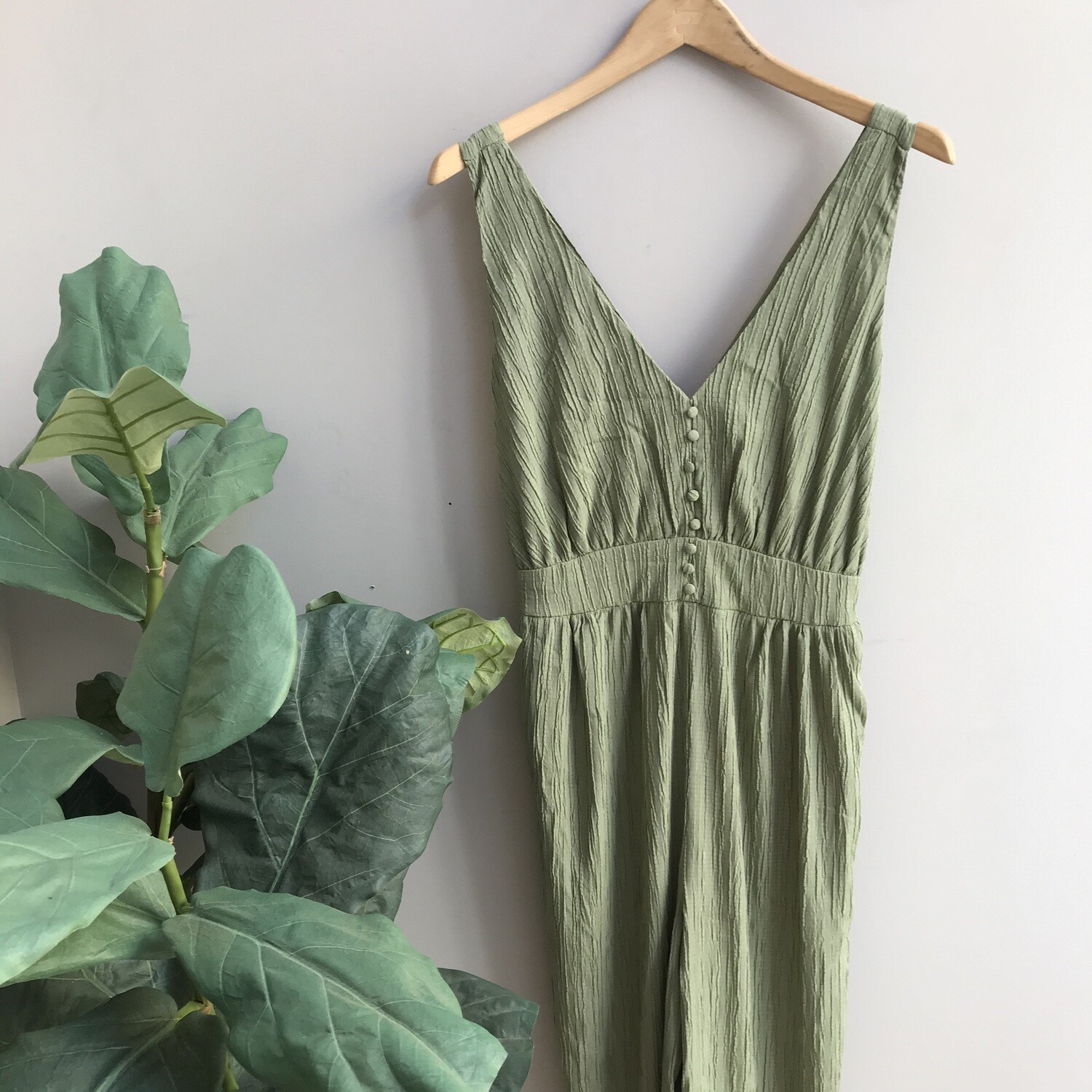 Wide Leg Textured Jumpsuit