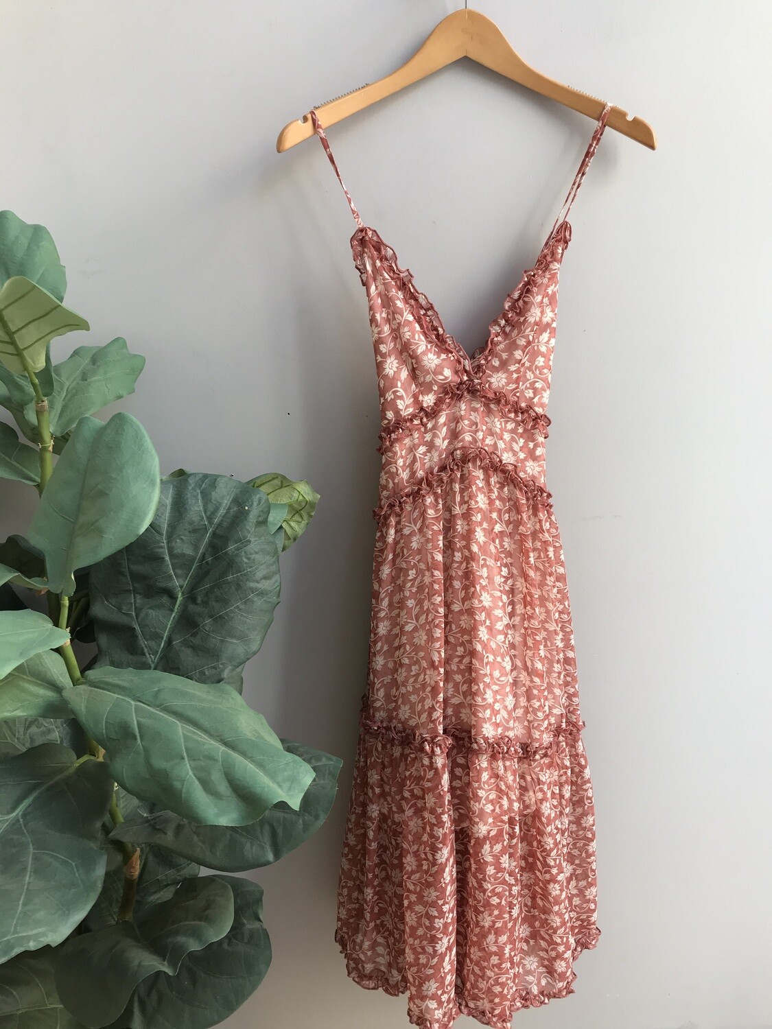 Leopard Ruffle Midi Dress
