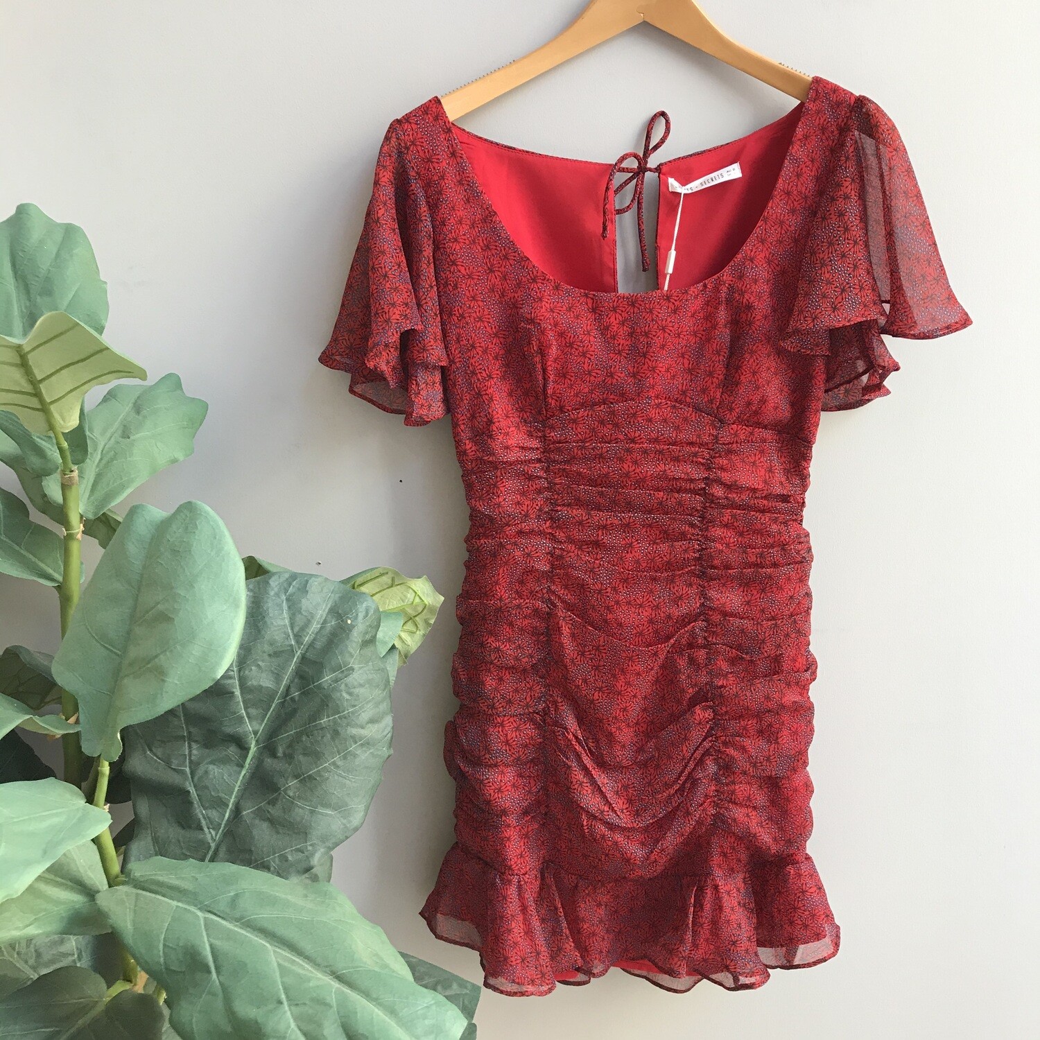 Ruched Back Tie Dress