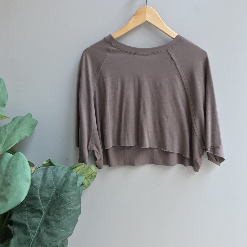 Cropped Raglan Short-Sleeve Shirt