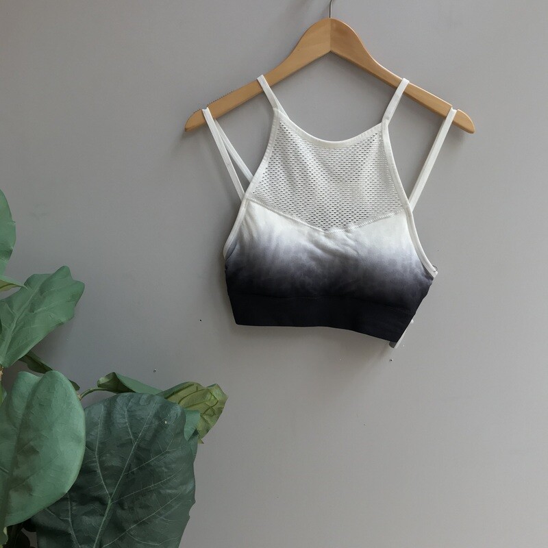 Dip-Dye Hybrid Seamless Perforated Sports Bra