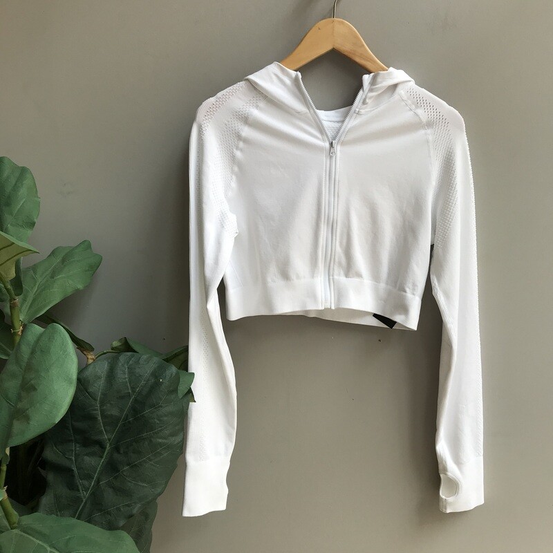 Hybrid Seamless Perforated Crop Hoodie Jacket