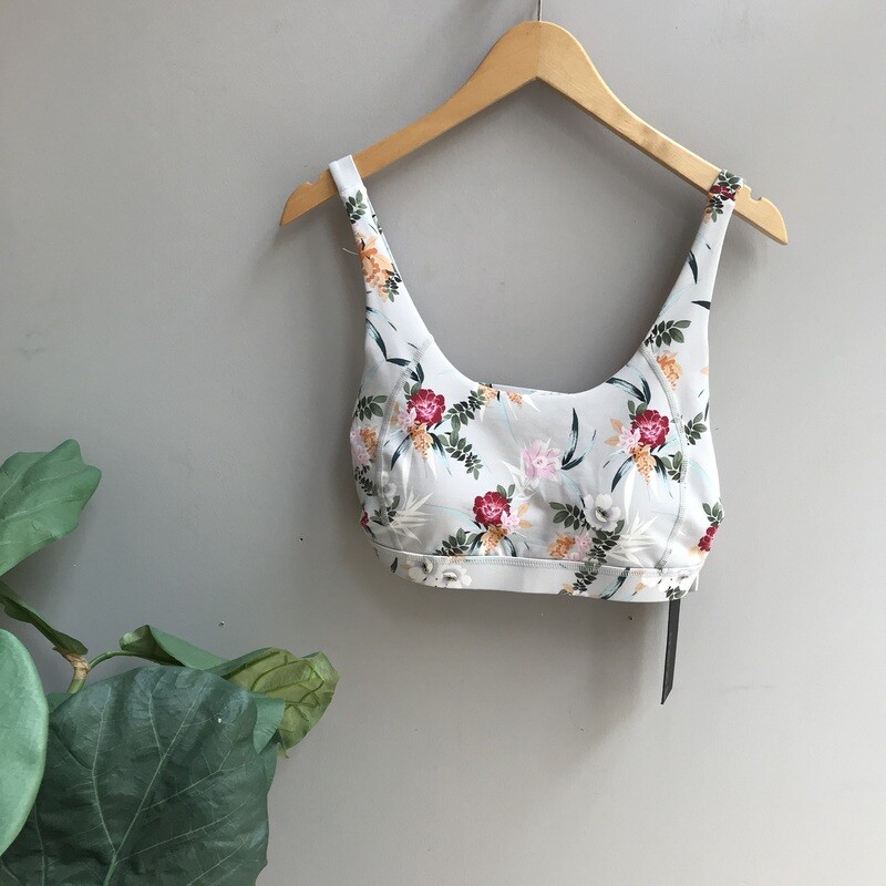 Ikebana Floral Print Sports Bra