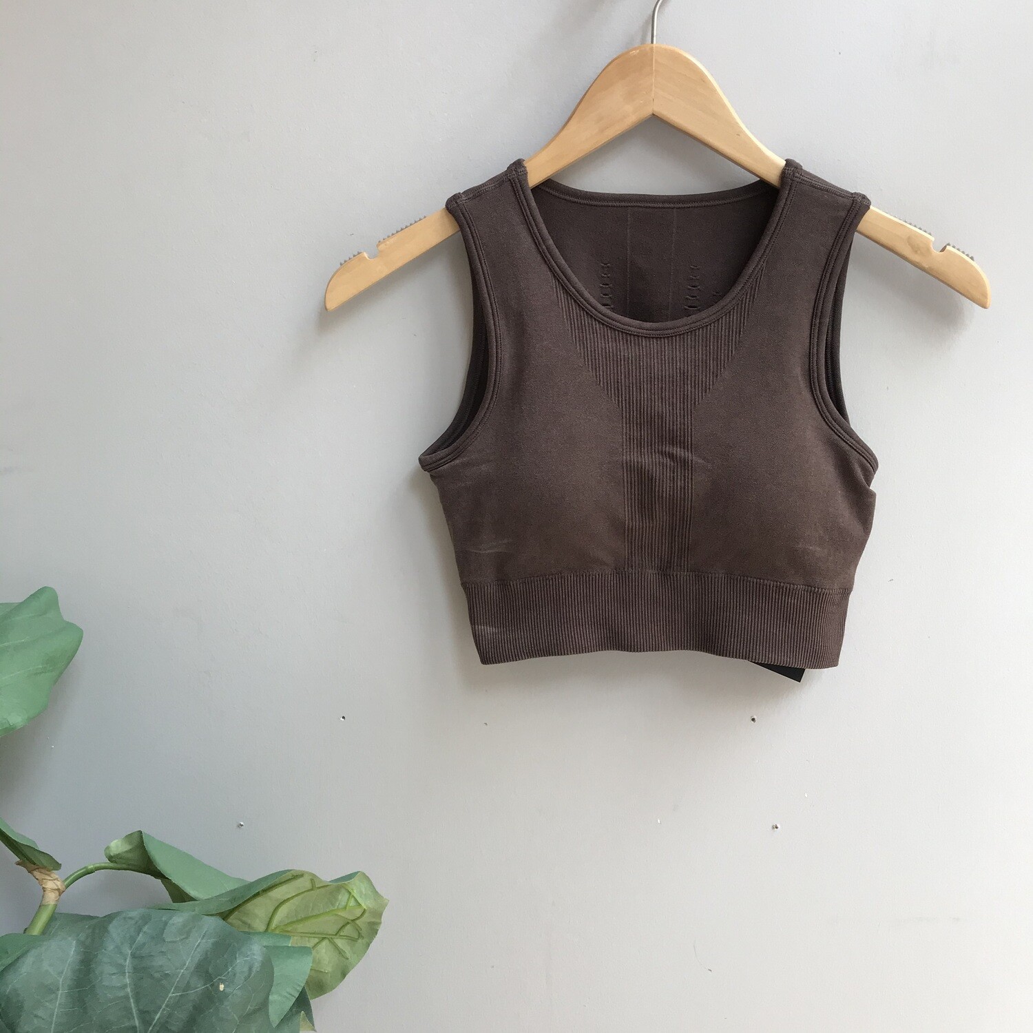 Mineral Wash Ribbed, Perforated Classic Sports Bra