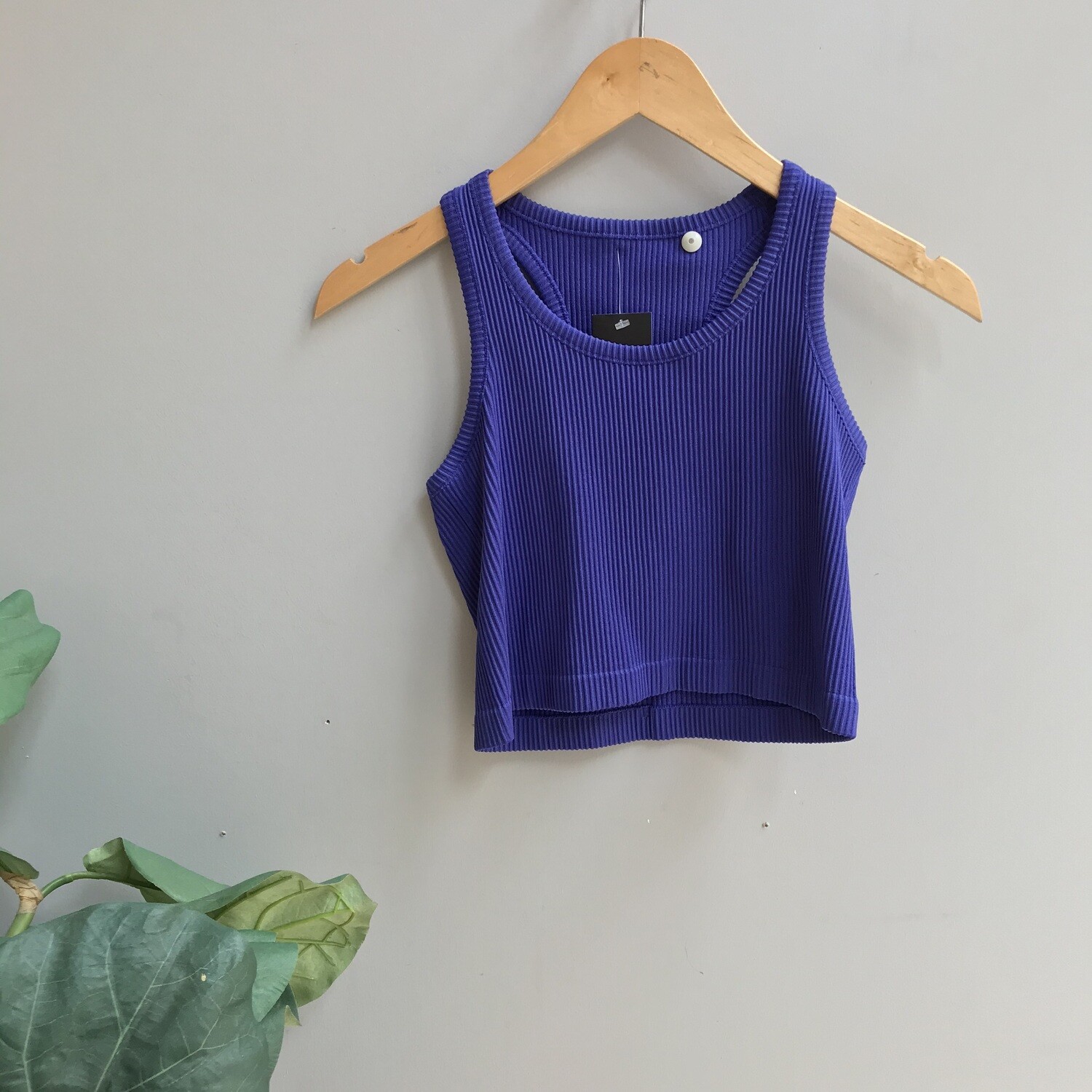 Ribbed All-Over Essential Crop Racerback Tank Top