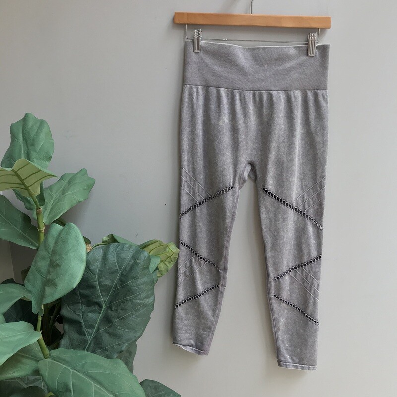 Zig Zag Perforated Mineral Wash Seamless Leggings