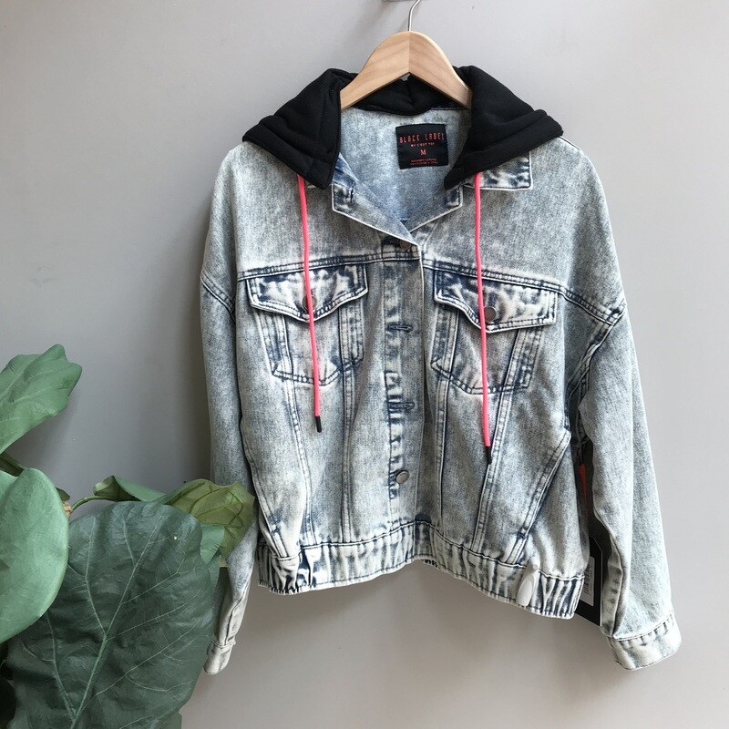 Hooded Boyfriend Denim Jacket