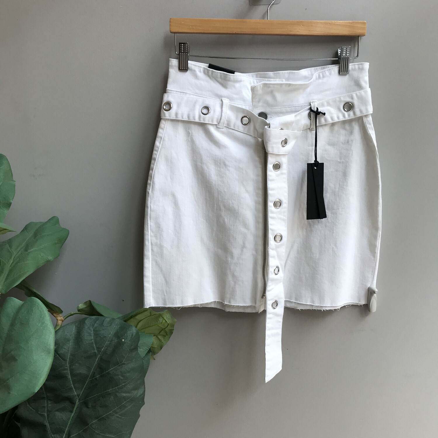 Paper Bag Skirt with Grommet Belt