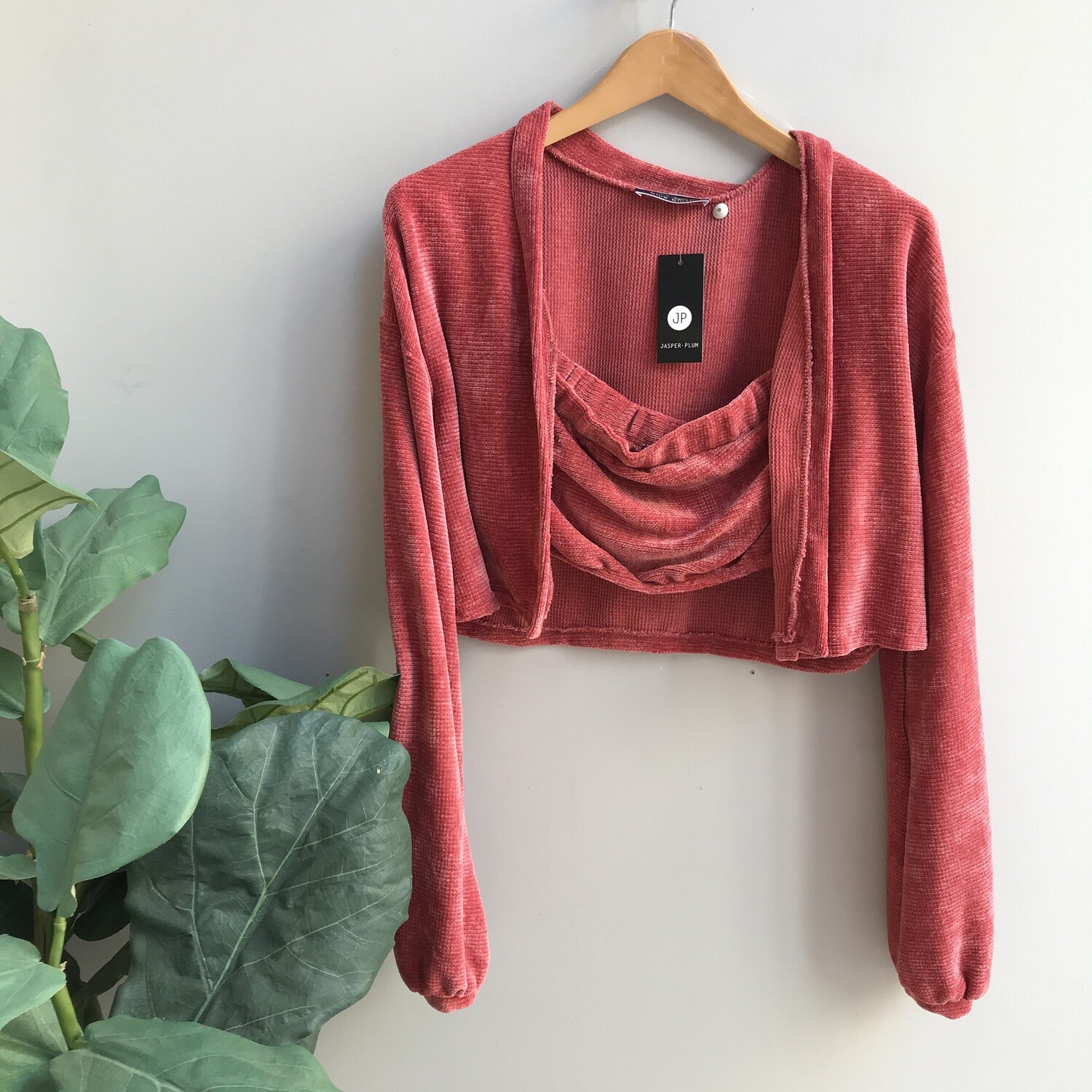 Rosey Tube Top Cardigan Set