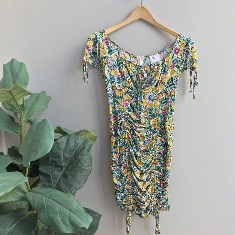 Abstract Floral Tiered Mini Dress