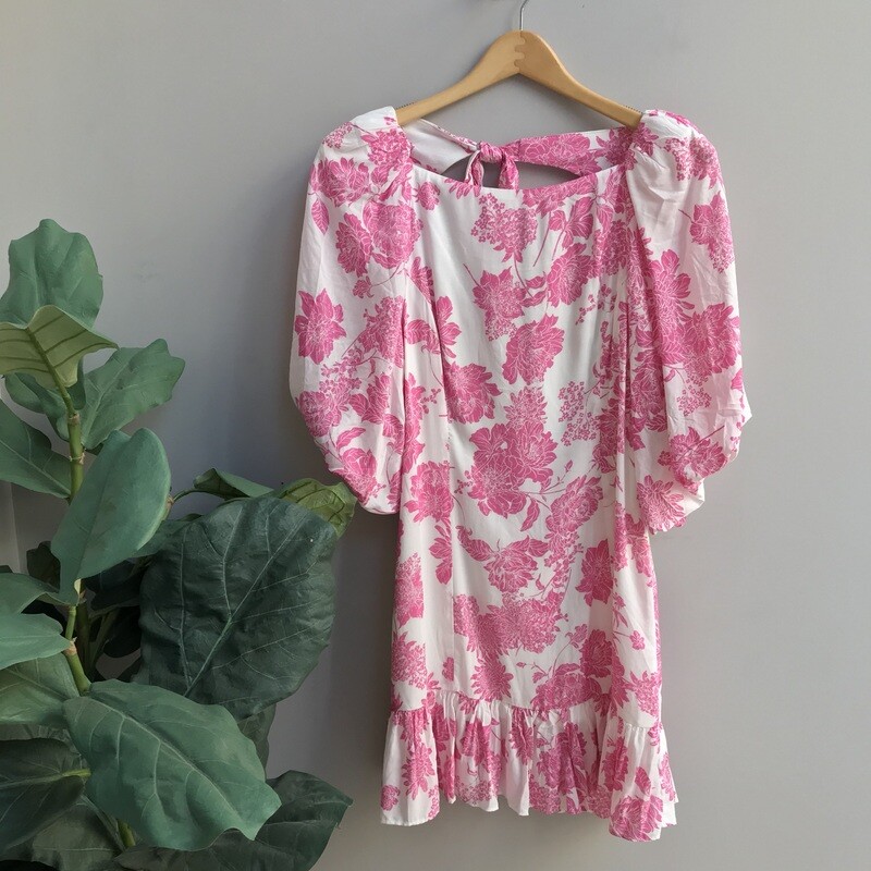 Floral Print Open Back Dress