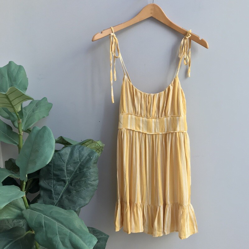 Striped Adjustable Sleeve Smocked Dress