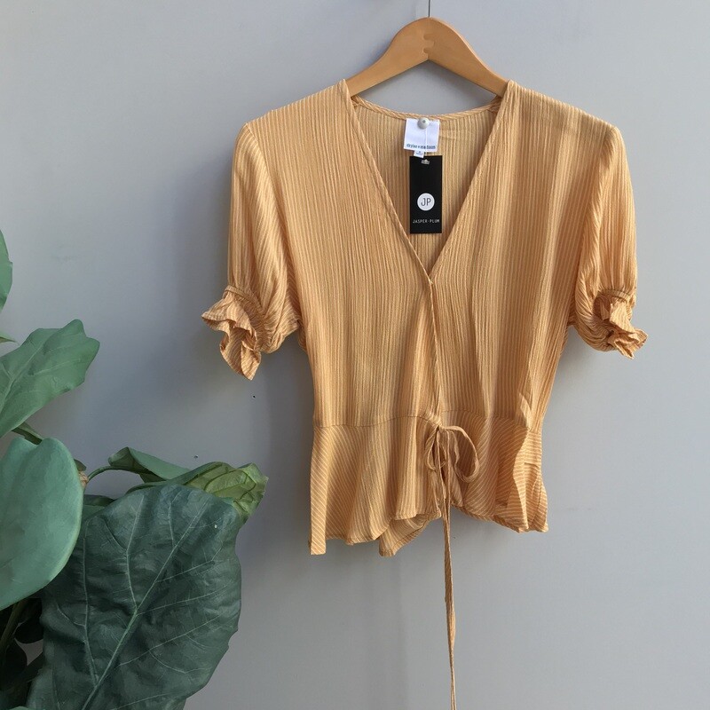 Sunny Front Wrap Stripe Top