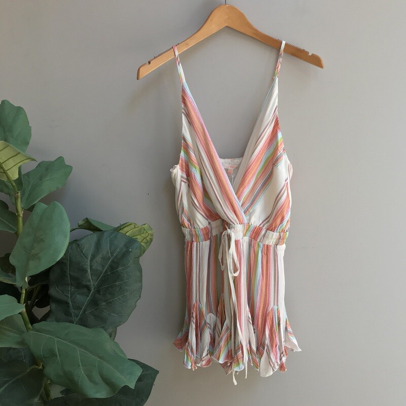 Rachael Striped Flutter Romper