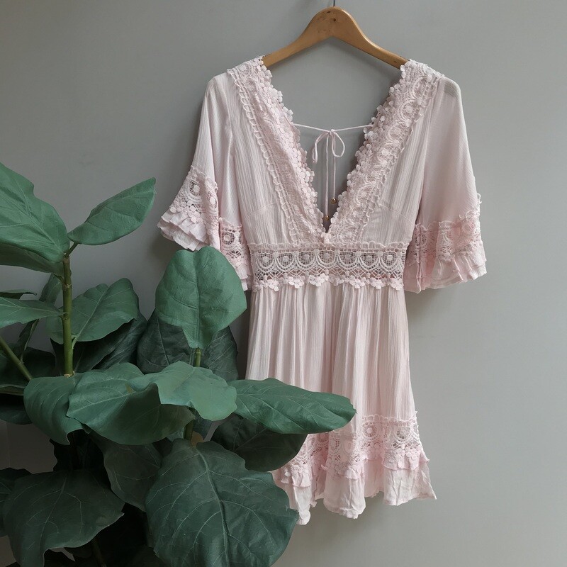Athena Deep V Flow Dress