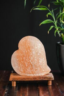 Pink Himalayan Salt Heart Lamp