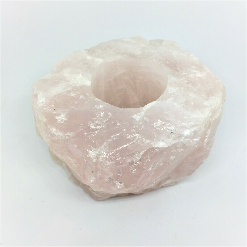 Rose Quartz Natural Tealight Holder