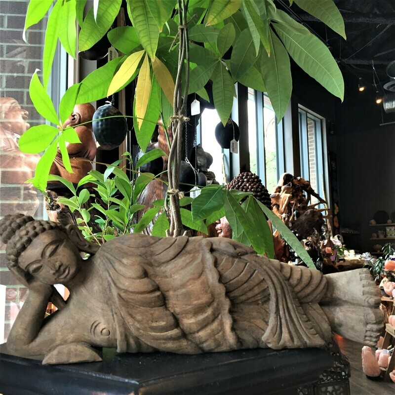Wood Relaxing Buddha Carving