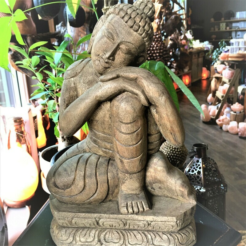 Wood Dreaming Buddha Carving