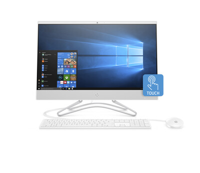 HP 24-F0040 Snow White Touch All in One PC, AMD A9-9425 Processor, 8GB Memory, 1TB Hard Drive, AMD UMA Graphics, Windows 10, DVD, Keyboard and Mouse