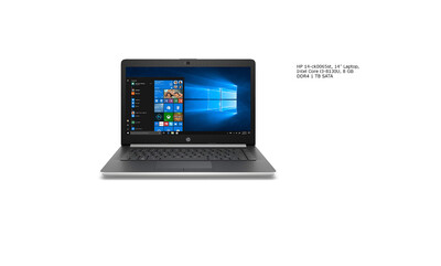 HP 14-ck0065st, 14" Laptop, Intel® Core™ i3-8130U, 8 GB DDR4, 1 TB SATA, Win 10 Home (14-CK0065ST)