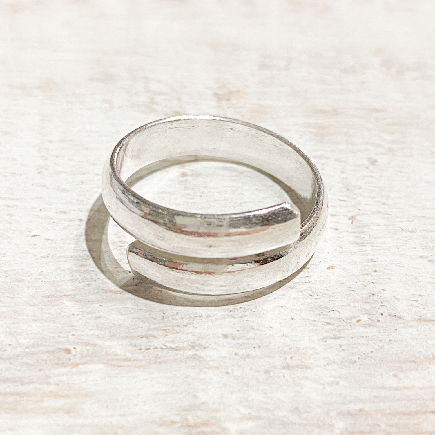 Anillo latón ajustable plateado