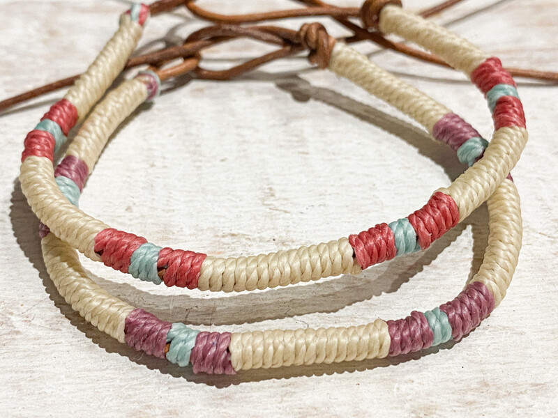 Pulsera cuero mujer natural