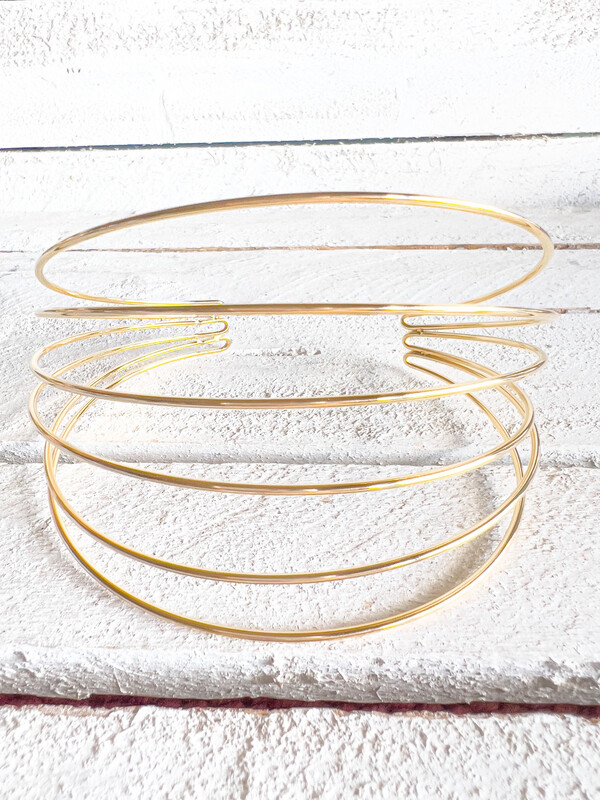 Choker acero dorado seis vueltas