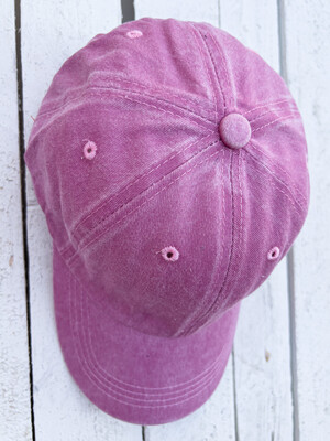 Gorra algodón lavado rosa