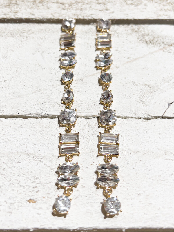 Pendientes fiesta cristales dorado