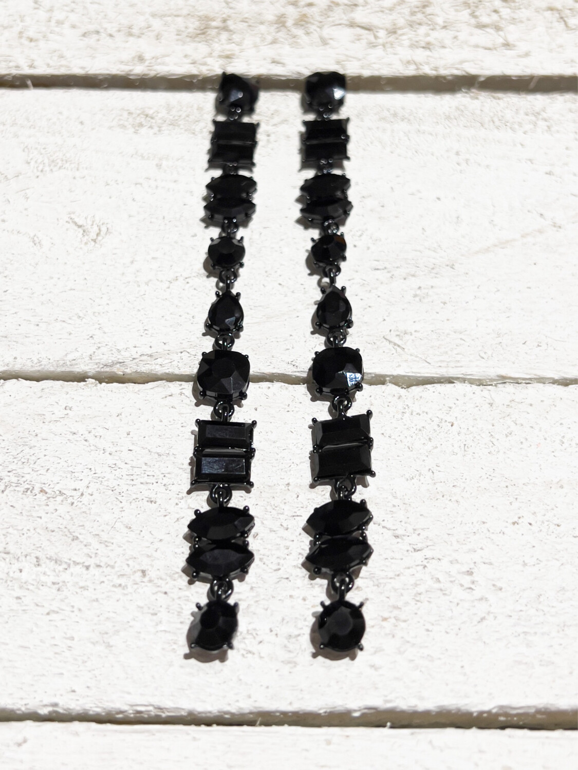 Pendientes fiesta cristales negros