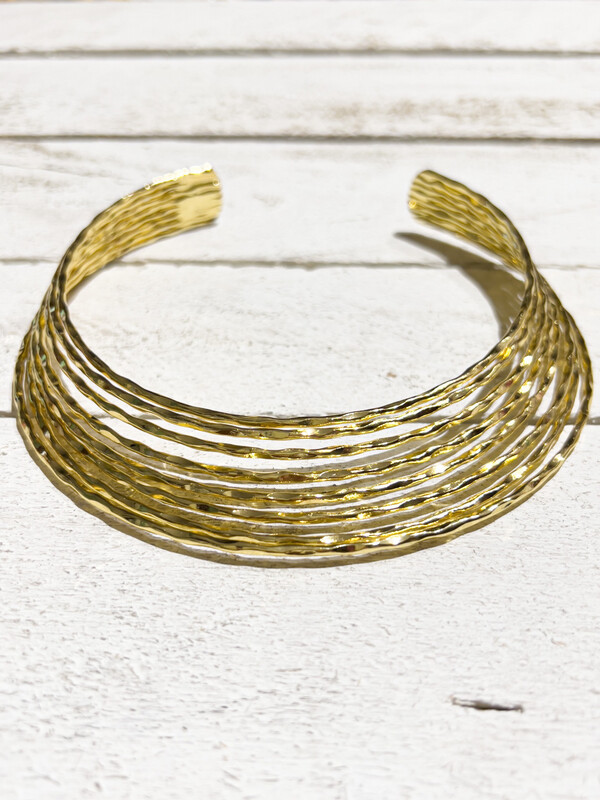 Choker vueltas cascada dorado