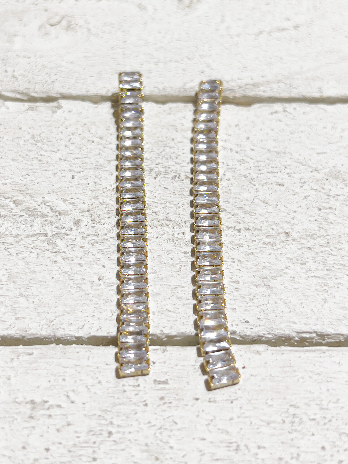 Pendientes cristales acero baño oro