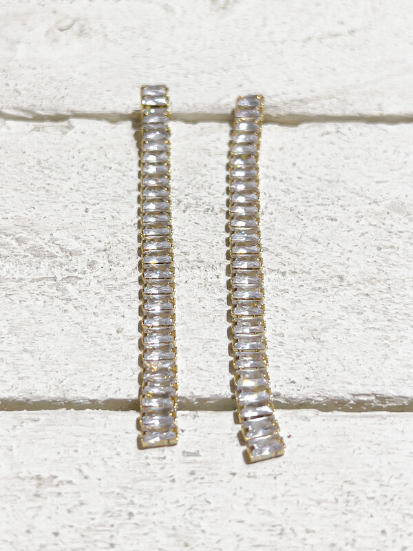 Pendientes cristales acero baño oro