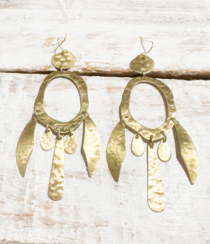 Pendientes latón dorado multiformas