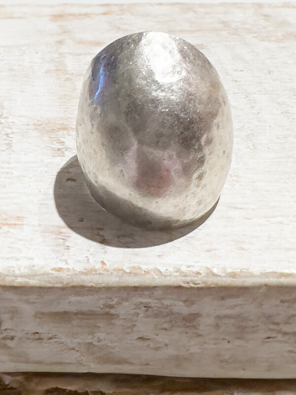 Anillo zamak hipoalergénico bola plateada