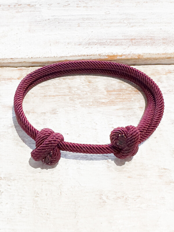 Pulsera nudos granate