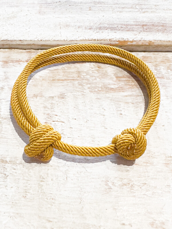Pulsera nudos mostaza