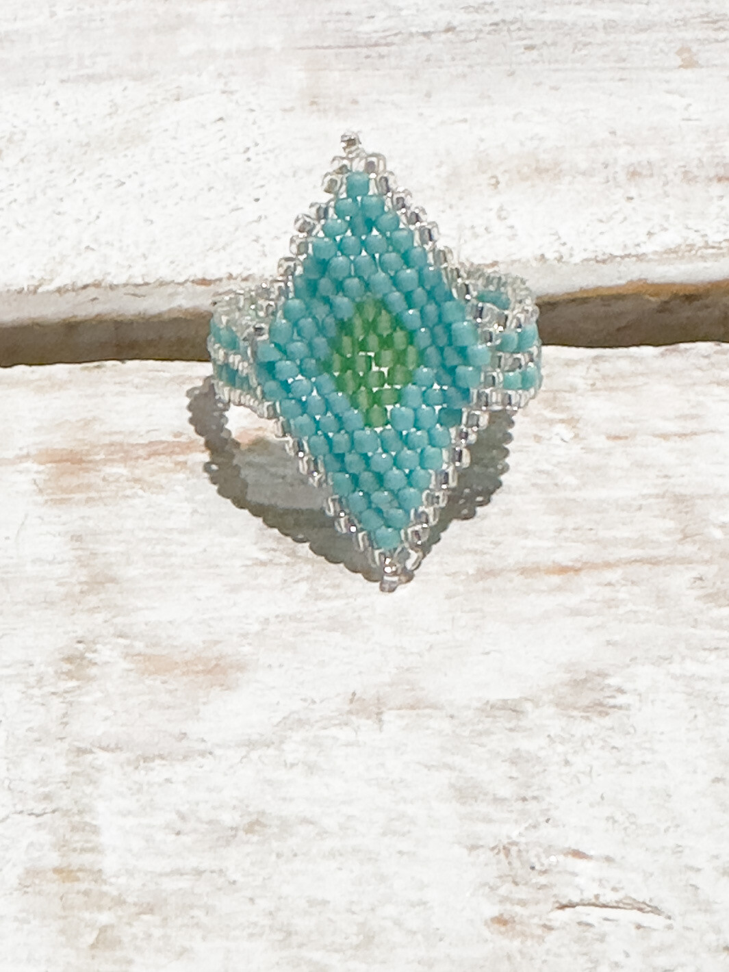 Anillo elástico rombo azul
