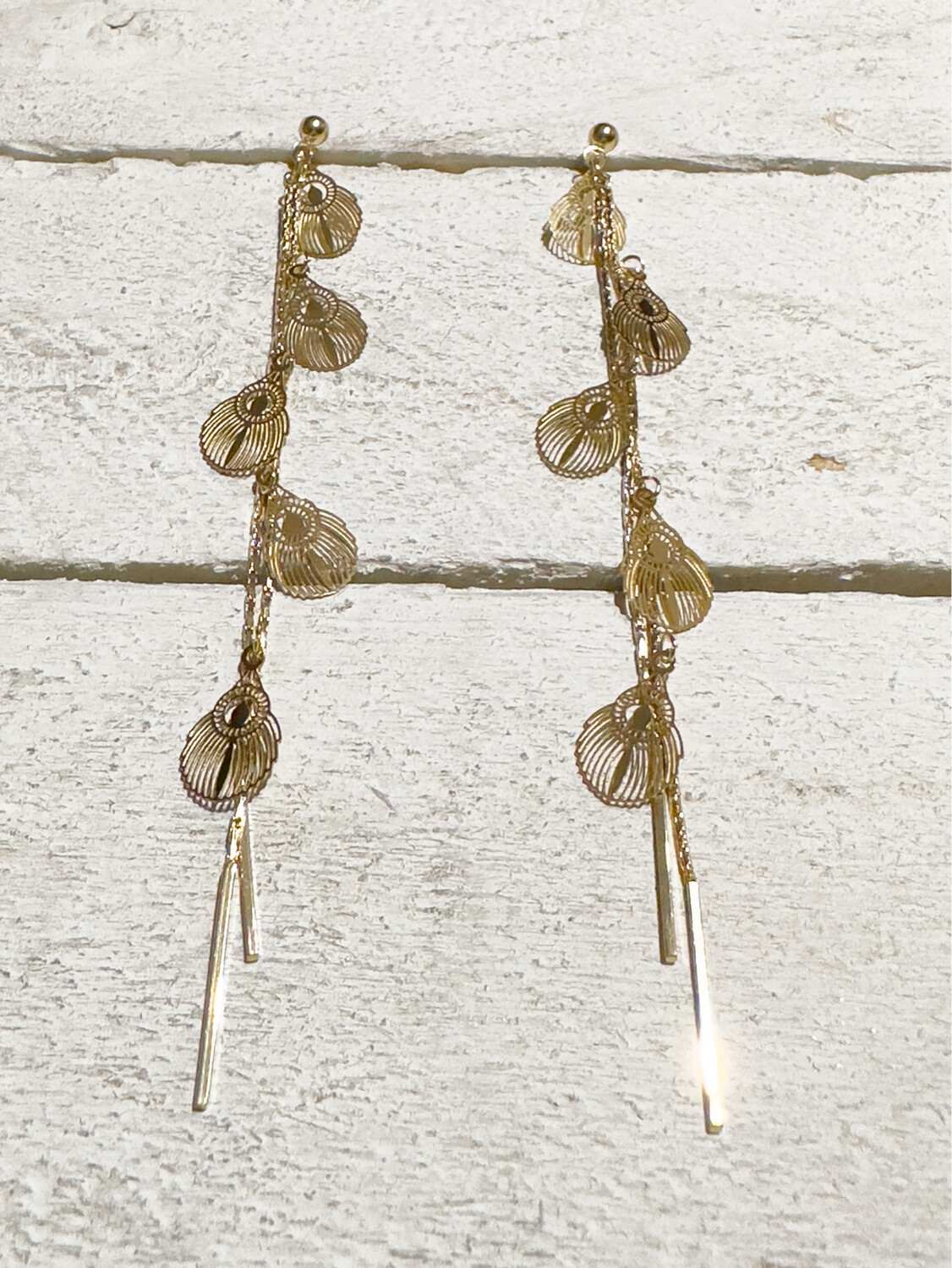 Pendientes acero dorado cadenas colgantes