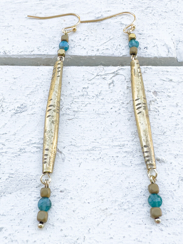 Pendientes Essaouira alargado azul