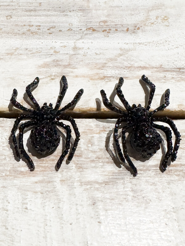 Pendientes araña strass negro