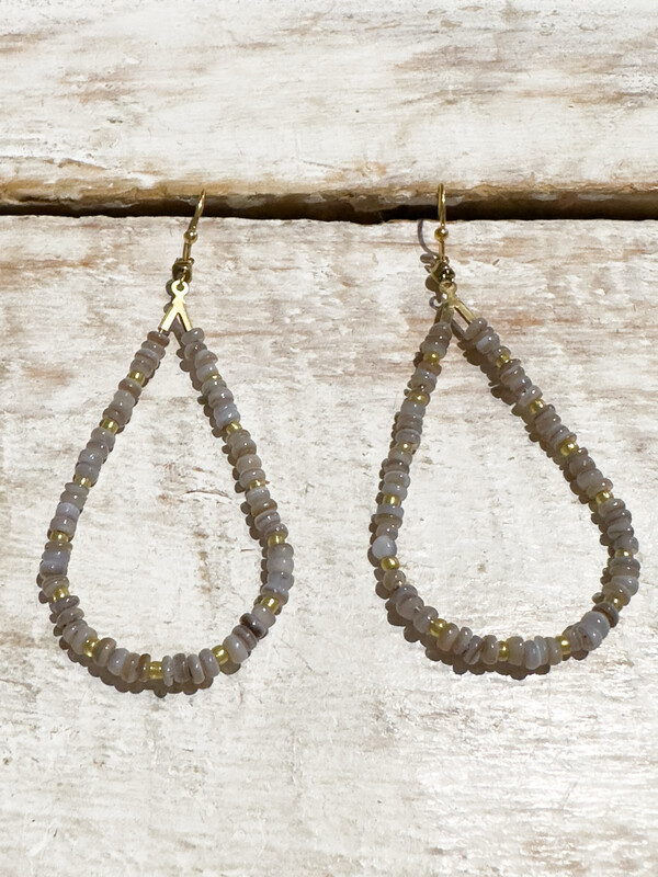 Pendientes gota dorado y gris