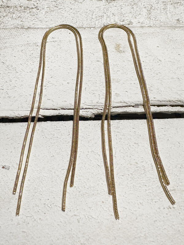 Pendientes acero dorado cadenas herradura