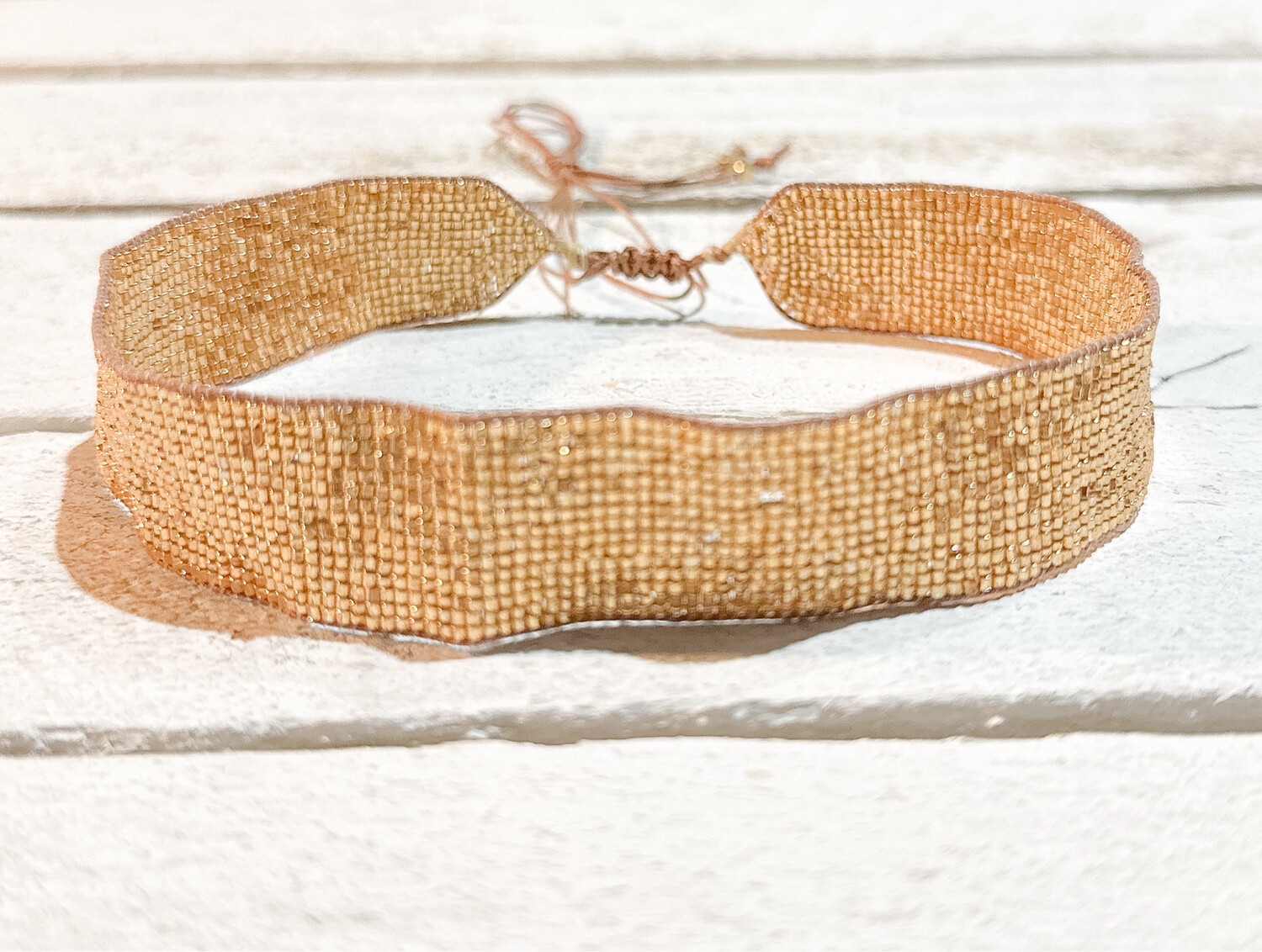 Gargantilla choker 2cm miyuki oro cuerda clara