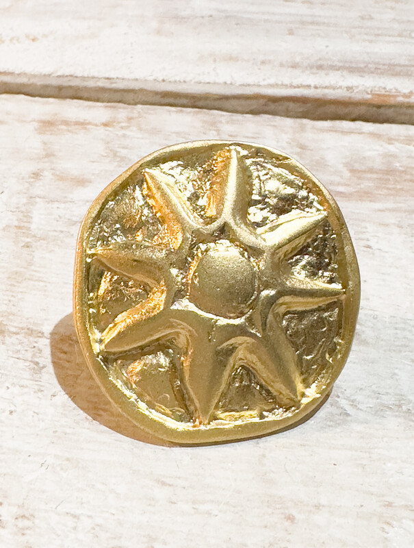 Anillo zamak dorado baño Sol círculo